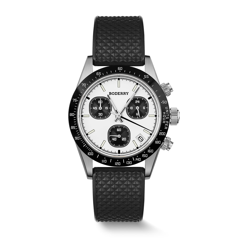 GOLDACE - 100M WR Titanium Mecha-Quartz Chronograph Watch | White