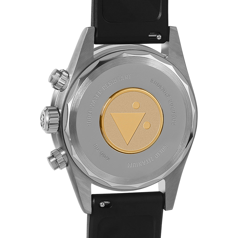 GOLDACE - 100M WR Titanium Mecha-Quartz Chronograph Watch | White