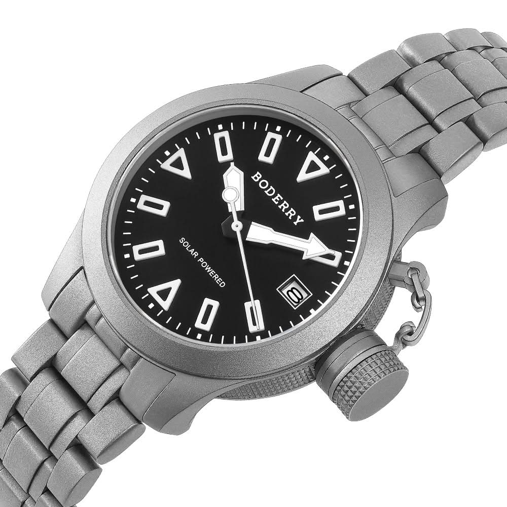 FALCON Canteen - Titanium Solar-Powered Watch | Dive/Bracelet