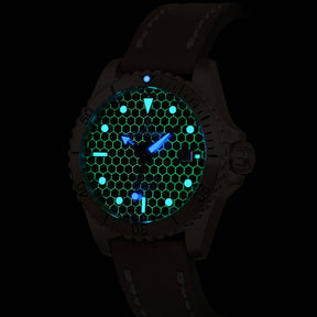 SEATURTLE.OCEAN(BRONZE) - Automatic Bronze Diver Watch | Red/Silicone