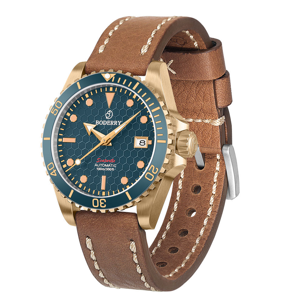 SEATURTLE.OCEAN(BRONZE) - Automatic Bronze Diver Watch | Sea Blue