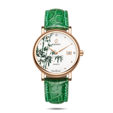 Womens Watch | Bamboo/Gold Case Watch-Boderry Flower Boderry Watches
