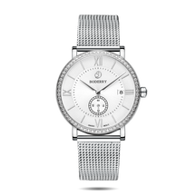 Mens Quartz(Swiss Movement) Watch | Silver/Mesh Straps-Boderry Elegant II Boderry Watches