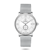 Mens Quartz(Swiss Movement) Watch | Silver/White Dial-Boderry Elegant II Boderry Watches