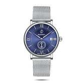 Mens Quartz(Swiss Movement) Watch | Silver/Blue Dial-Boderry Elegant Boderry Watches