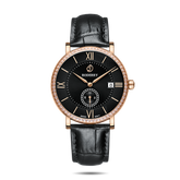 Mens Quartz(Swiss Movement) Watch | Rose Gold/Black Dial-Boderry Elegant II Boderry Watches