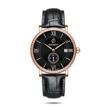 Mens Quartz(Swiss Movement) Watch | Rose Gold/Black Dial-Boderry Elegant II Boderry Watches