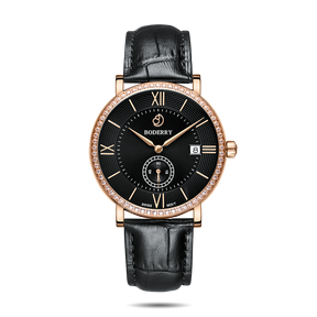Mens Quartz(Swiss Movement) Watch | Rose Gold/Black Dial-Boderry Elegant II Boderry Watches