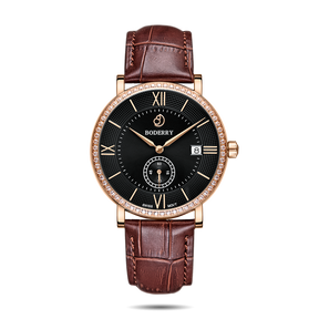 Mens Quartz(Swiss Movement) Watch | Rose Gold/Black Dial-Boderry Elegant II Boderry Watches