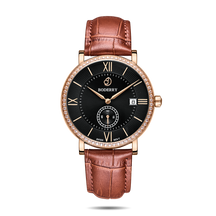Mens Quartz(Swiss Movement) Watch | Rose Gold/Black Dial-Boderry Elegant II Boderry Watches