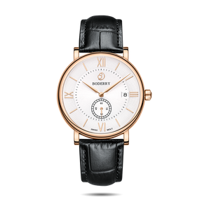 Mens Quartz(Swiss Movement) Watch | Rose Gold/White Dial-Boderry Elegant Boderry Watches