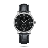 Mens Quartz(Swiss Movement) Watch | Silver/Black Dial - Boderry Watches
