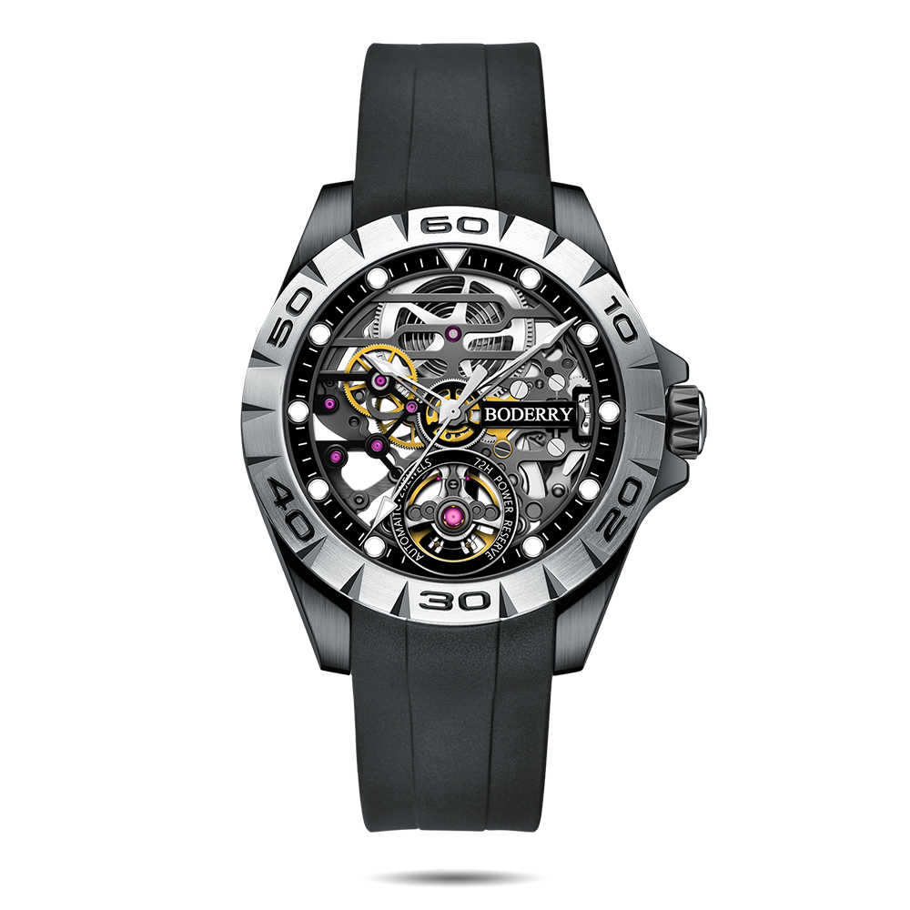 Mens Skeleton Automatic Watch - Boderry Urban Boderry Watches