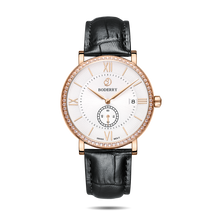 Mens Quartz(Swiss Movement) Watch | Rose Gold Case/White Dial-Boderry Elegant II Boderry Watches