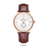 Mens Quartz(Swiss Movement) Watch | Rose Gold Case/White Dial-Boderry Elegant II Boderry Watches