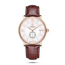 Mens Quartz(Swiss Movement) Watch | Rose Gold Case/White Dial-Boderry Elegant II Boderry Watches