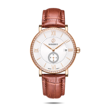 Mens Quartz(Swiss Movement) Watch | Rose Gold Case/White Dial-Boderry Elegant II Boderry Watches