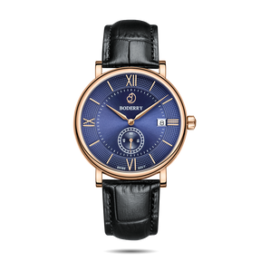 Mens Quartz(Swiss Movement) Watch | Rose Gold/Blue-Boderry Elegant Boderry Watches