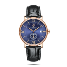 Mens Quartz(Swiss Movement) Watch | Rose Gold/Blue Dial-Boderry Elegant II Boderry Watches
