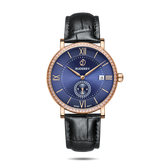 Mens Quartz(Swiss Movement) Watch | Rose Gold/Blue Dial-Boderry Elegant II Boderry Watches