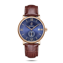 Mens Quartz(Swiss Movement) Watch | Rose Gold/Blue-Boderry Elegant Boderry Watches