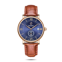 Mens Quartz(Swiss Movement) Watch | Rose Gold/Blue-Boderry Elegant Boderry Watches