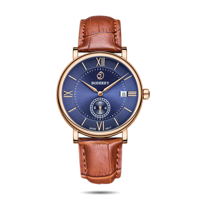 Mens Quartz(Swiss Movement) Watch | Rose Gold/Blue-Boderry Elegant Boderry Watches