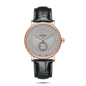 Mens Quartz(Swiss Movement) Watch | Rose Gold Case/Grey Dial-Boderry Elegant II Boderry Watches