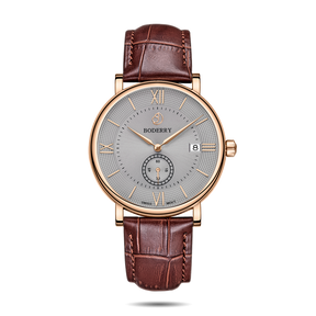 Mens Quartz(Swiss Movement) Watch | Rose Gold/Grey Dial-Boderry Elegant Boderry Watches