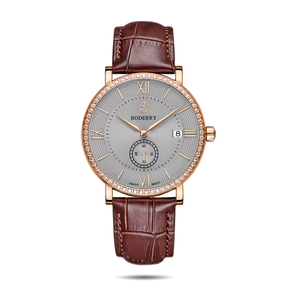 Mens Quartz(Swiss Movement) Watch | Rose Gold Case/Grey Dial-Boderry Elegant II Boderry Watches