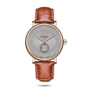 Mens Quartz(Swiss Movement) Watch | Rose Gold/Grey Dial-Boderry Elegant Boderry Watches