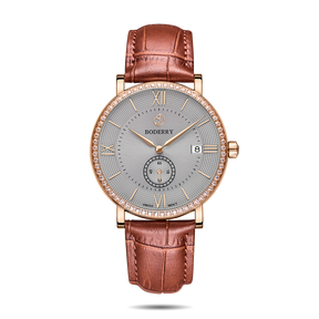 Mens Quartz(Swiss Movement) Watch | Rose Gold Case/Grey Dial-Boderry Elegant II Boderry Watches