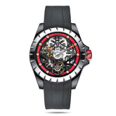 WINDMILL - Original Skeleton Hi-beat(28,800 bph) with 72 hrs Power-reserve Automatic Watch | Red Dial & Rubber Strap