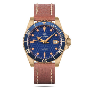 SEATURTLE.OCEAN(BRONZE) - Automatic Bronze Diver Watch | Navy Blue