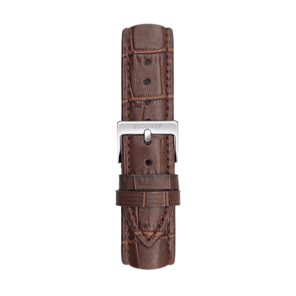 Watch Strap | Dark Brown Leather Strap 20mm Boderry Watches