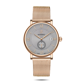Mens Quartz(Swiss Movement) Watch | Rose Gold/Grey Dial-Boderry Elegant Boderry Watches