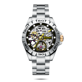 Mens Skeleton Automatic Watch | Stainless Steel Straps-Boderry Urban Boderry Watches