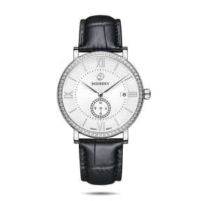 Mens Quartz(Swiss Movement) Watch | Silver/White Dial - Boderry Watches