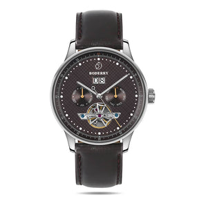 THE CHECKMATE - Complication Automatic Watch with Date,Day,Month Display -Pelelith & Leather Straps