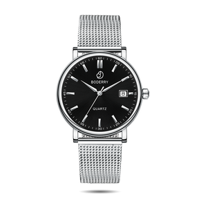 Mens Quartz(Swiss Movement) Watch | 40mm Case with Silver Mesh - Boderry Watches