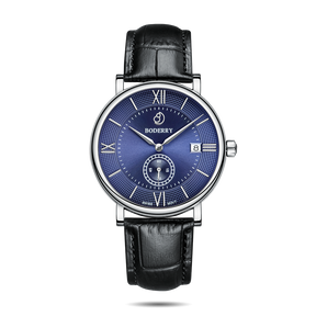 Mens Quartz(Swiss Movement) Watch | Silver/Blue Dial-Boderry Elegant Boderry Watches