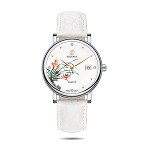 Women Watch | Orchid Silver Case Watch-Boderry Flower Boderry Watches