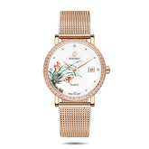 Women Watch | Orchid Gold Mesh Watch-Boderry Flower Boderry Watches