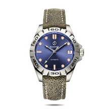 Mens Automatic Titanium Watch | Grey Dial/Leather Strap -Boderry Urban Date Boderry Watches