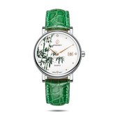 Women Watch | Bamboo Green Diamond Swiss Watches-Boderry Flower Boderry Watches