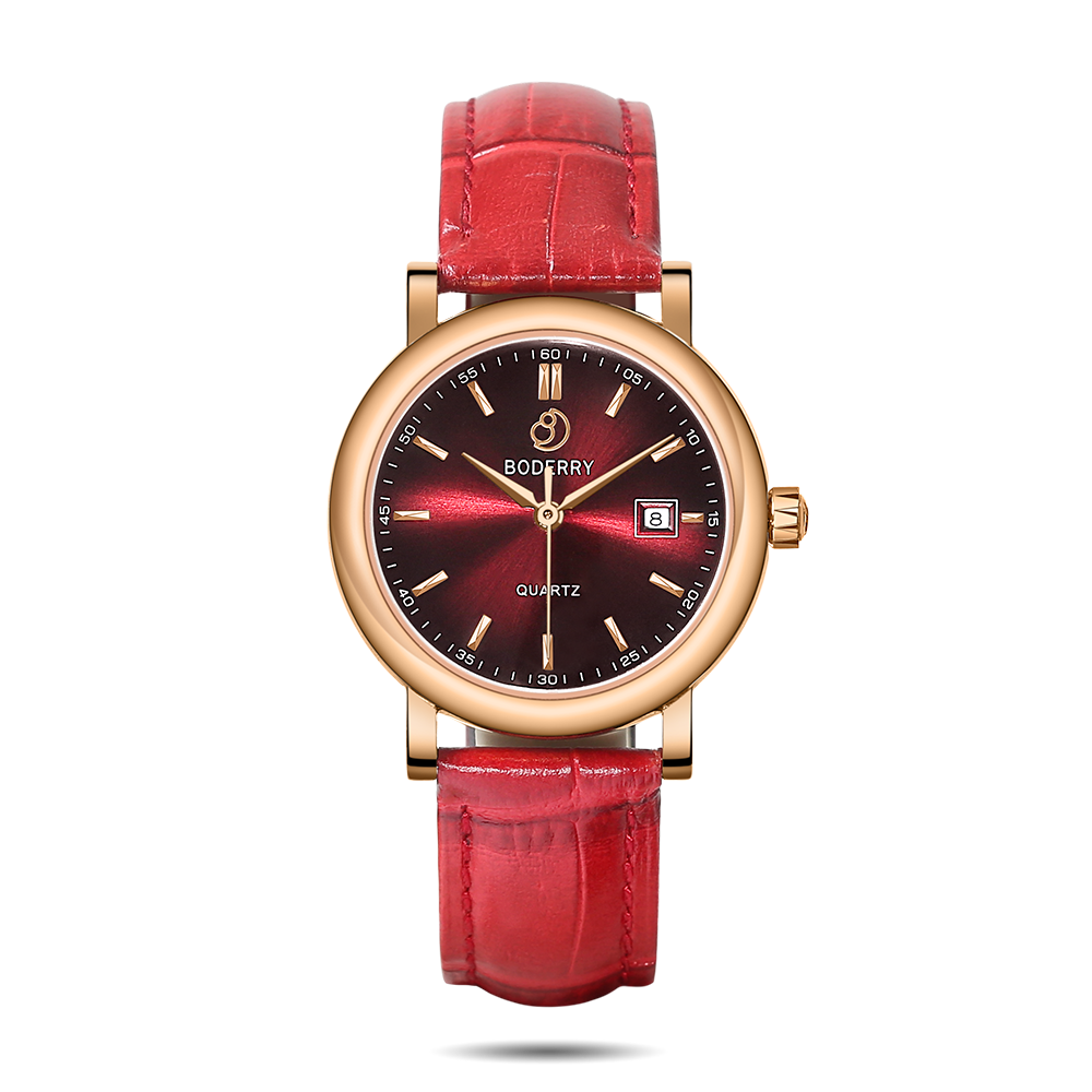 Women Watch | Rose Gold/Claret 32mm - Boderry Classic Boderry Watches