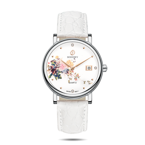 Women Watch | Chrysanth/Silver Case Watch-Boderry Flower Boderry Watches