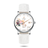 Women Watch | Chrysanth/Silver Case Watch-Boderry Flower Boderry Watches