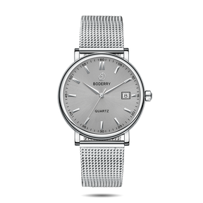 Mens Quartz(Swiss Movement) Watch | 40mm Case with Silver Mesh-Boderry Classic Boderry Watches