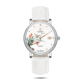Women Watch | Orchid Silver Case Watch-Boderry Flower Boderry Watches